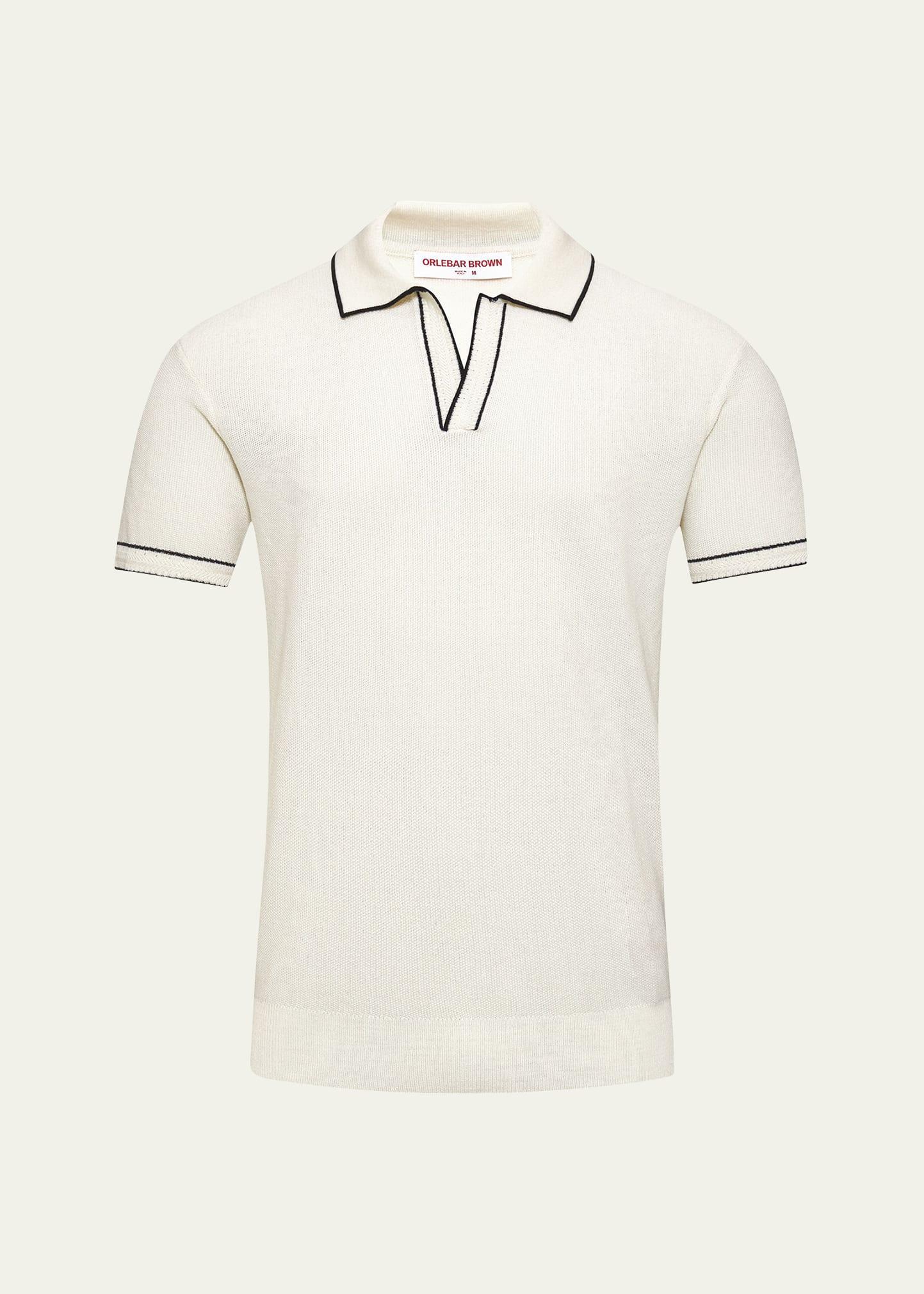 Mens Chevron Tipped Wool Polo Shirt Product Image