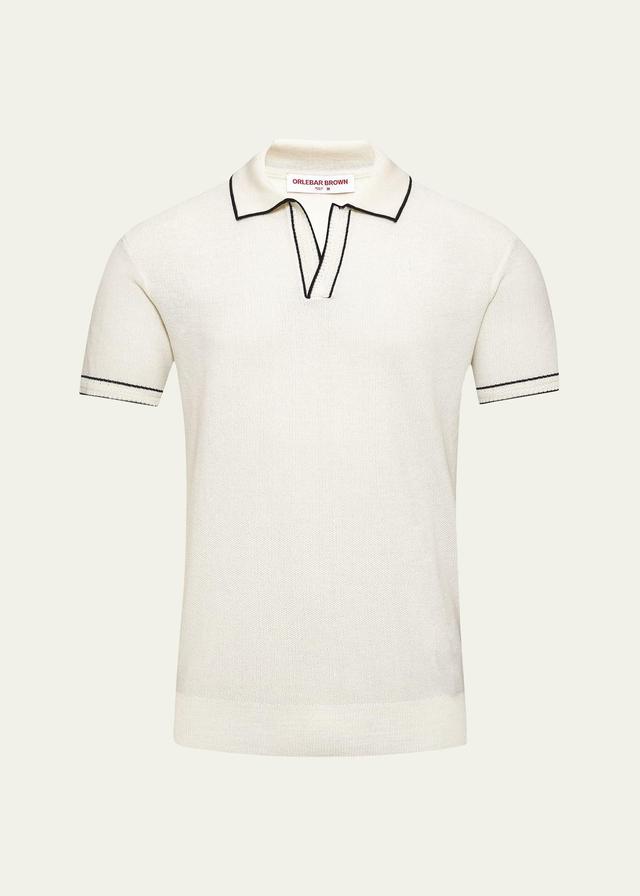 Mens Chevron Tipped Wool Polo Shirt Product Image