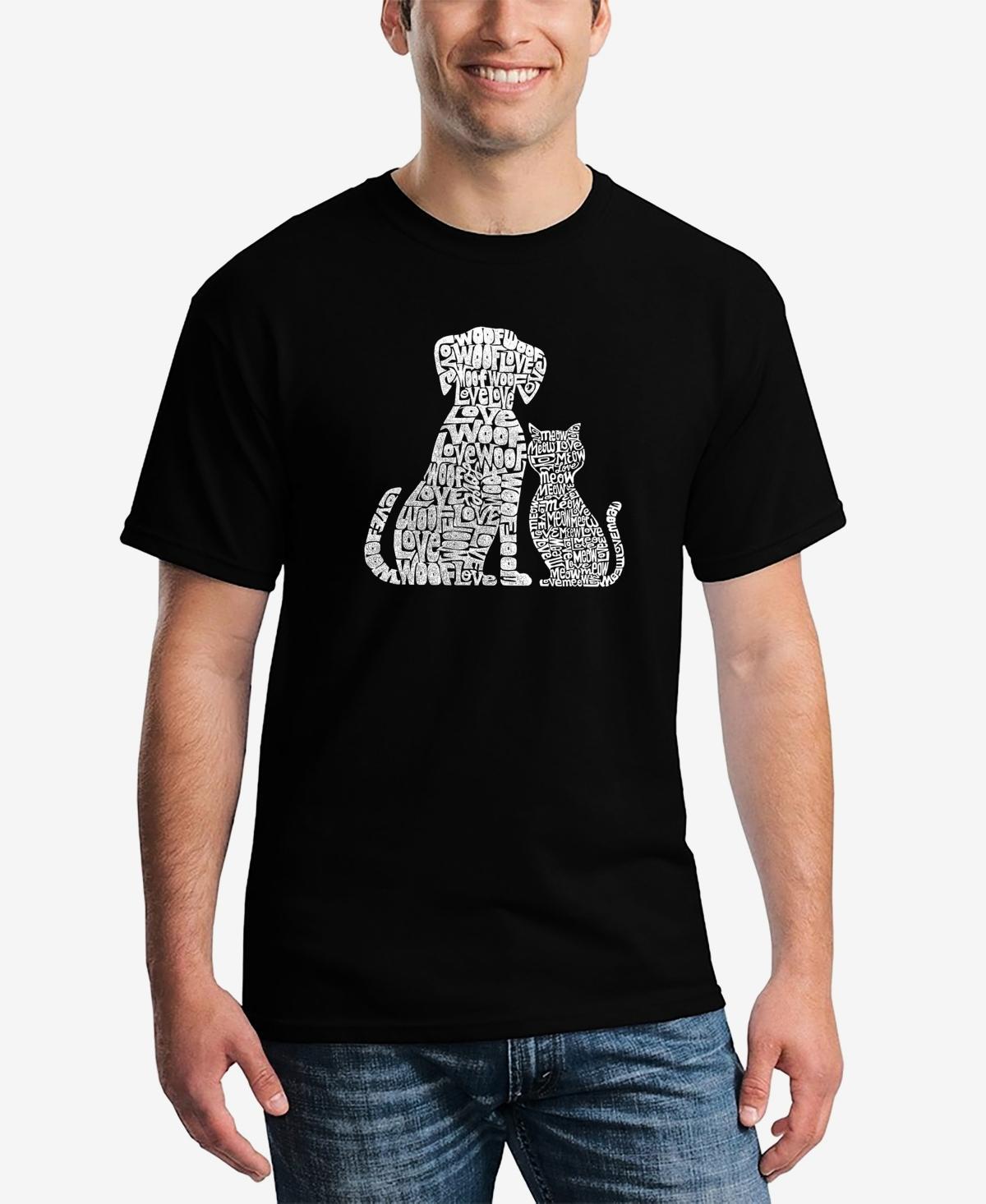 Mens Word Art Dogs and Cats T-shirt Product Image