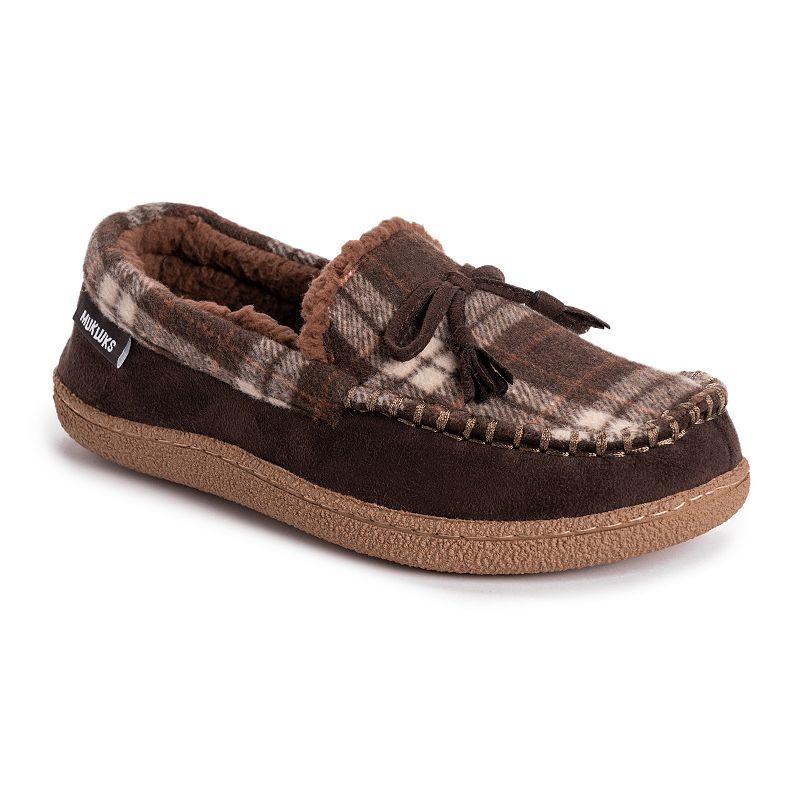 MUK LUKS Tanver Plaid Mens Moccasin Slippers Product Image