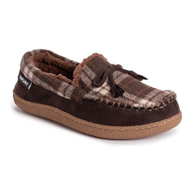 MUK LUKS Tanver Plaid Mens Moccasin Slippers Product Image