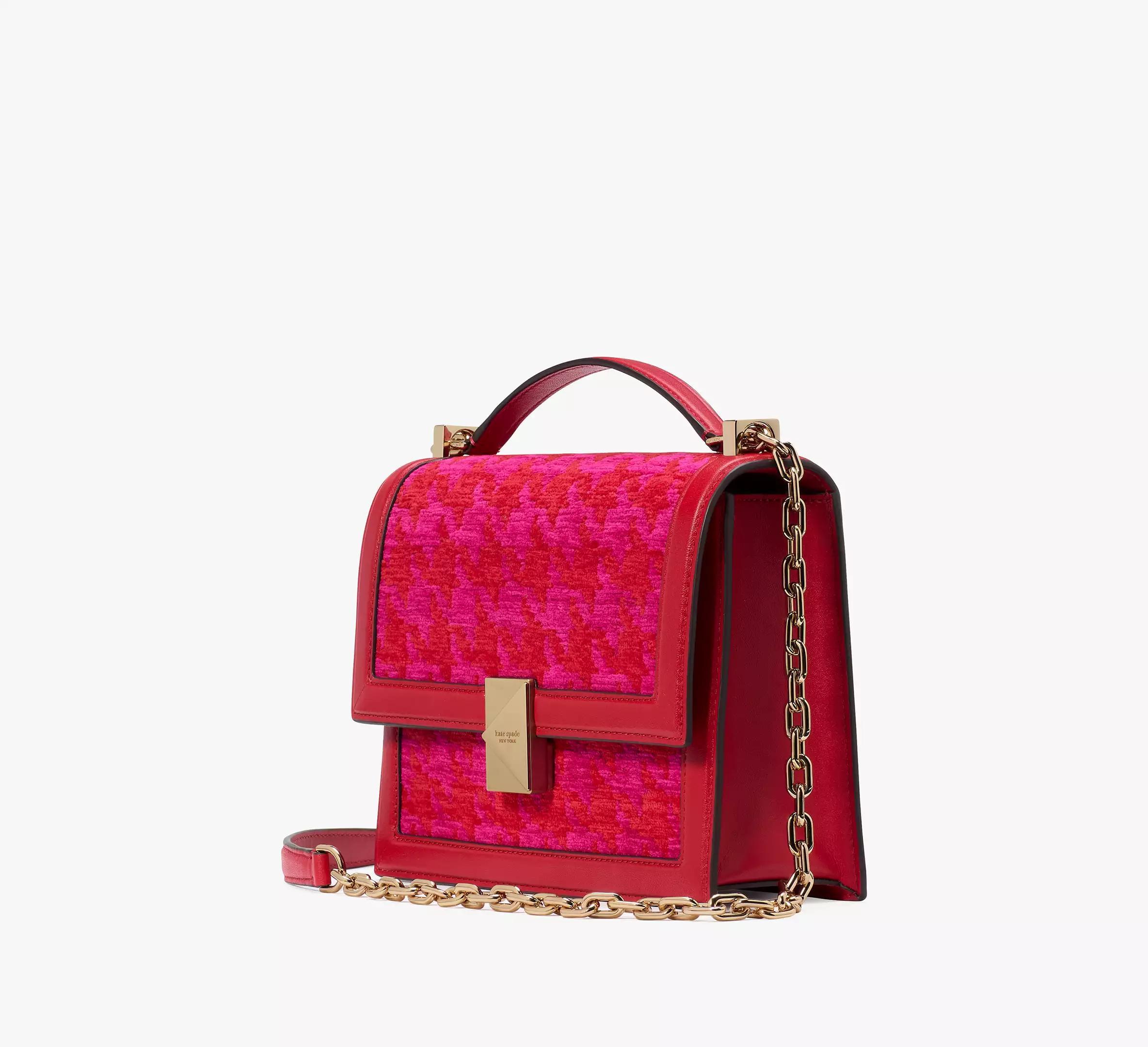 Deco Houndstooth Chenille Chain Shoulder Bag Product Image