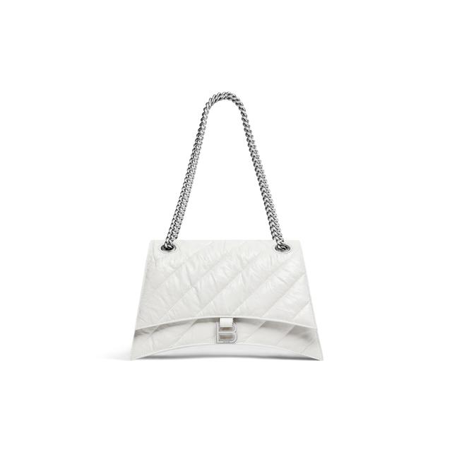 Women's Crush Medium Chain Bag Quilted  in Optic White Product Image