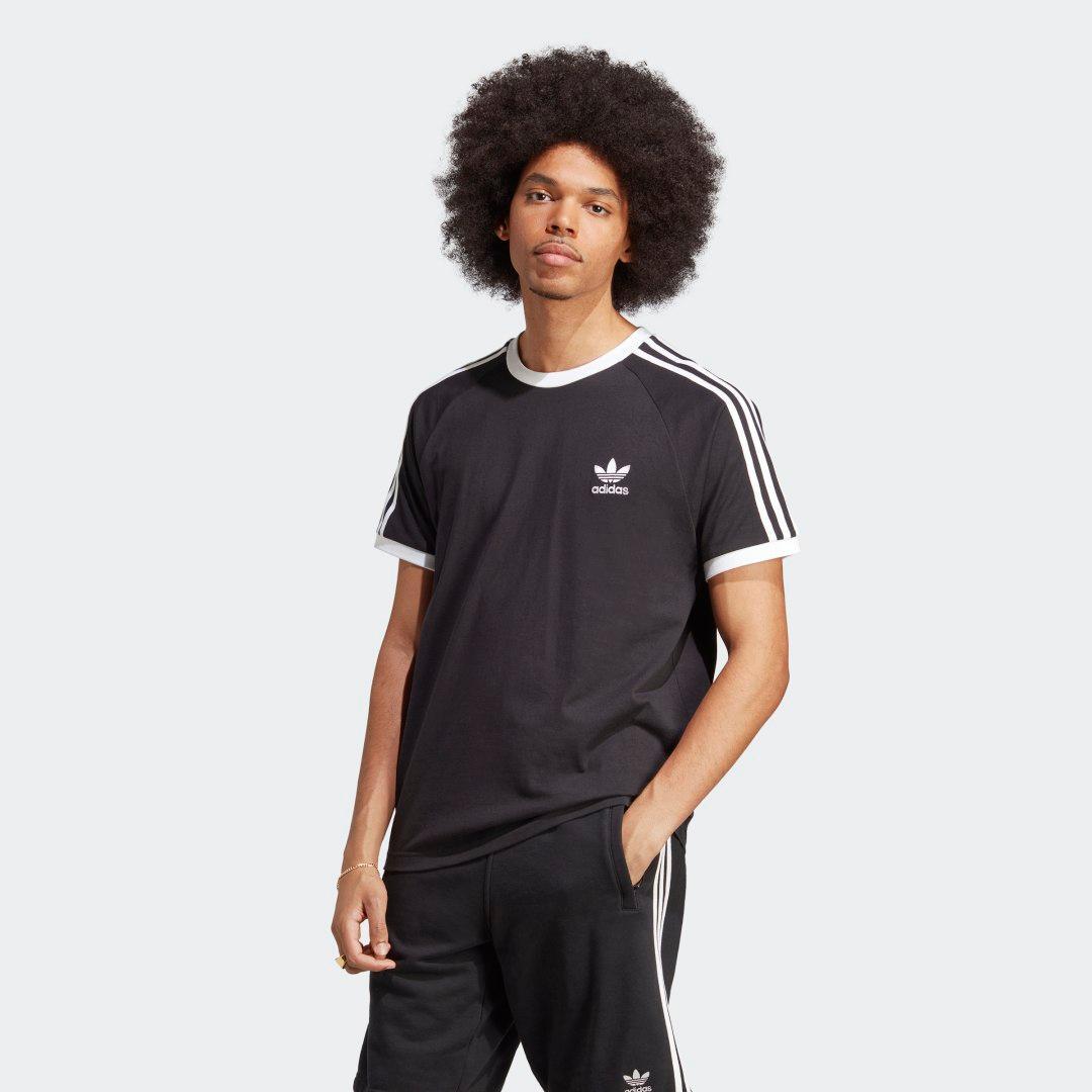 adidas Originals Mens 3 Stripes T-Shirt - White/Black Product Image