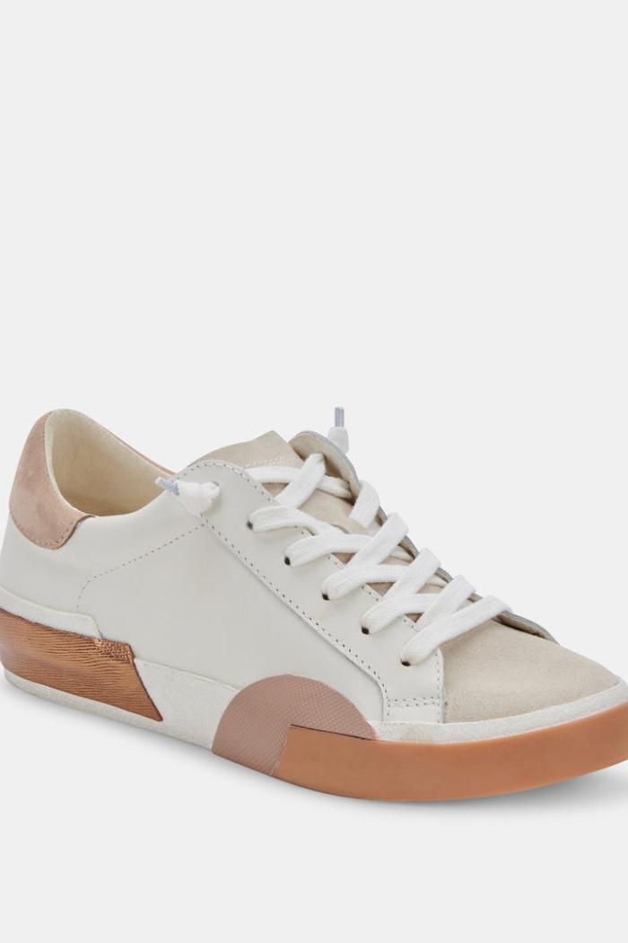 Zina Sneaker - White/Tan Leather Product Image