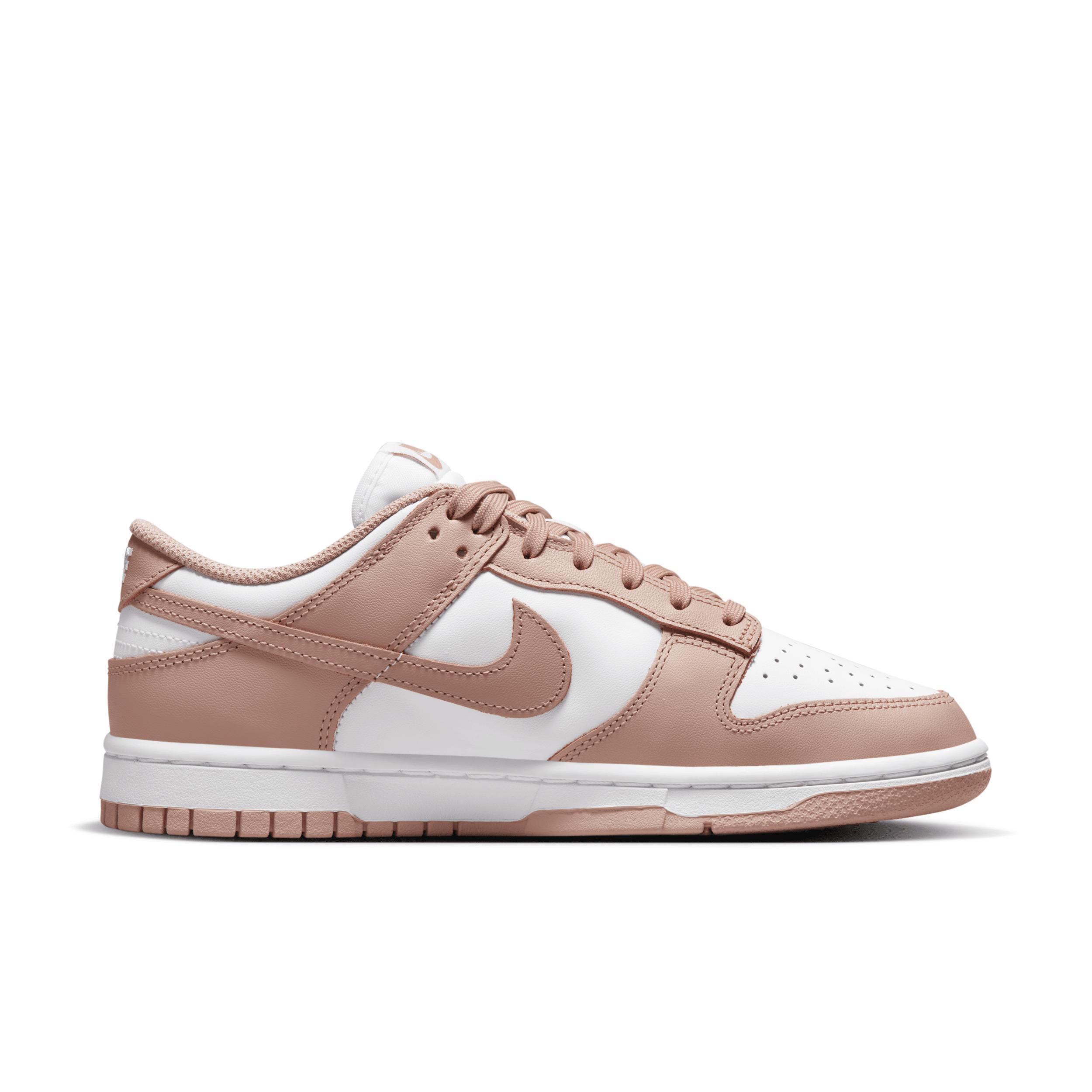 Nike Womens Nike Dunk Low - Womens Shoes White/Pink Product Image