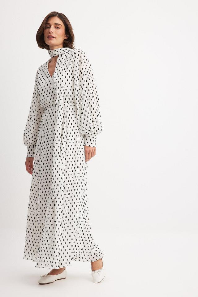 Chiffon Polka Dot Maxi Dress Product Image