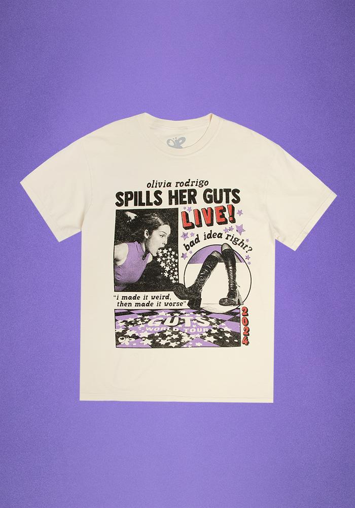 OR spills her GUTS live t-shirt in ivory Product Image