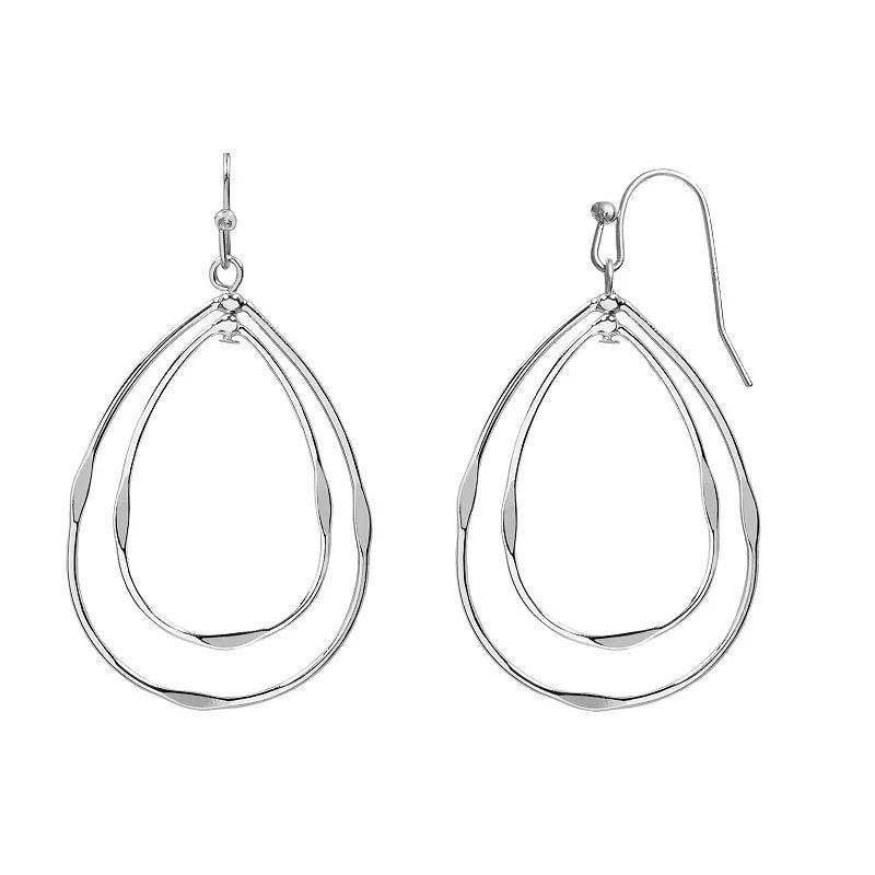 LC Lauren Conrad Two-Tone Double Teardrop Drop Earrings, Womens, Two Tone Product Image