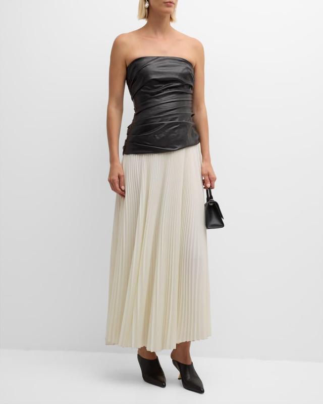 Arie Strapless Bustier Combo Midi Dress Product Image