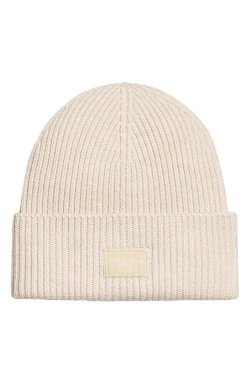 rag & bone Blake Logo Patch Wool Blend Rib Beanie Product Image