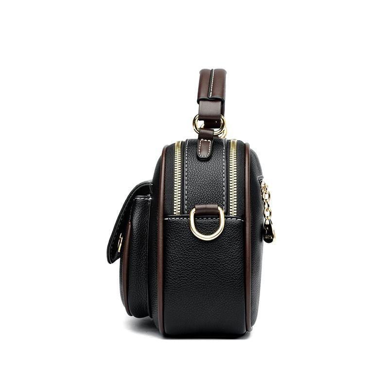 Top Handle Faux Leather Crossbody Bag Product Image