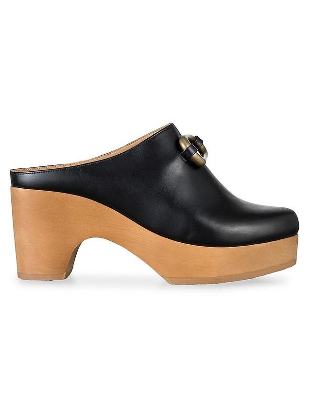 Womens Le Ione Leather Clogs Product Image