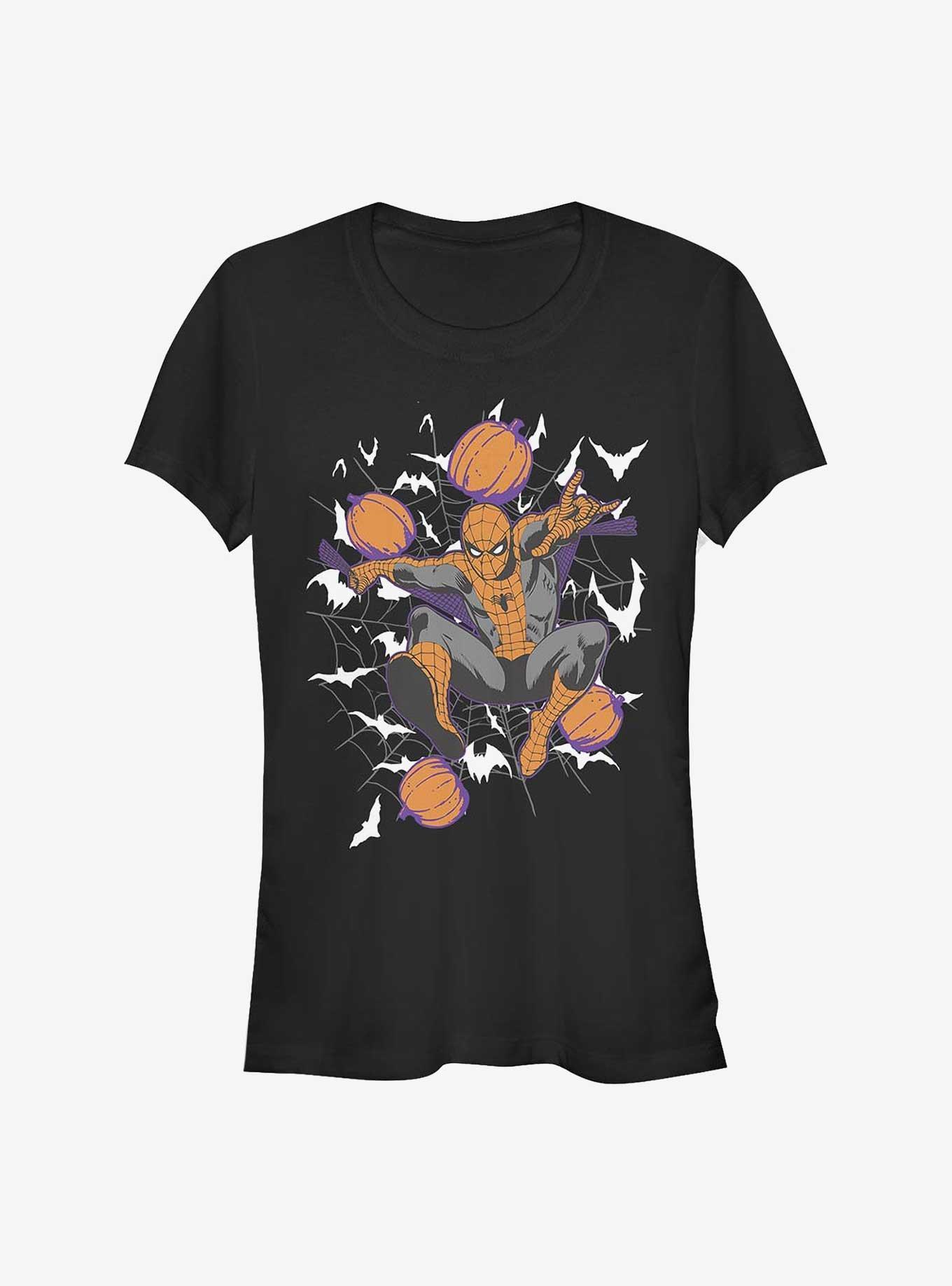 Marvel Spider-Man Spidey Webs Pumpkins Girls T-Shirt Product Image