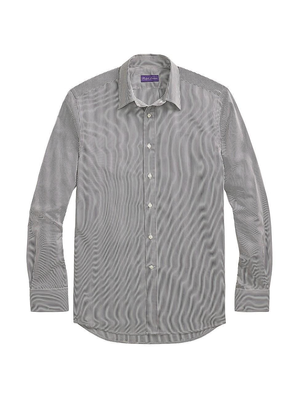 Mens Striped Cotton Button-Up Shirt Product Image