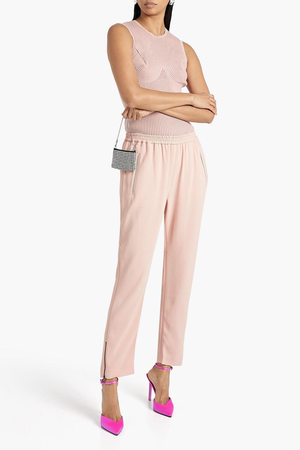 Crepe Tapered Pants In Ecru Product Image