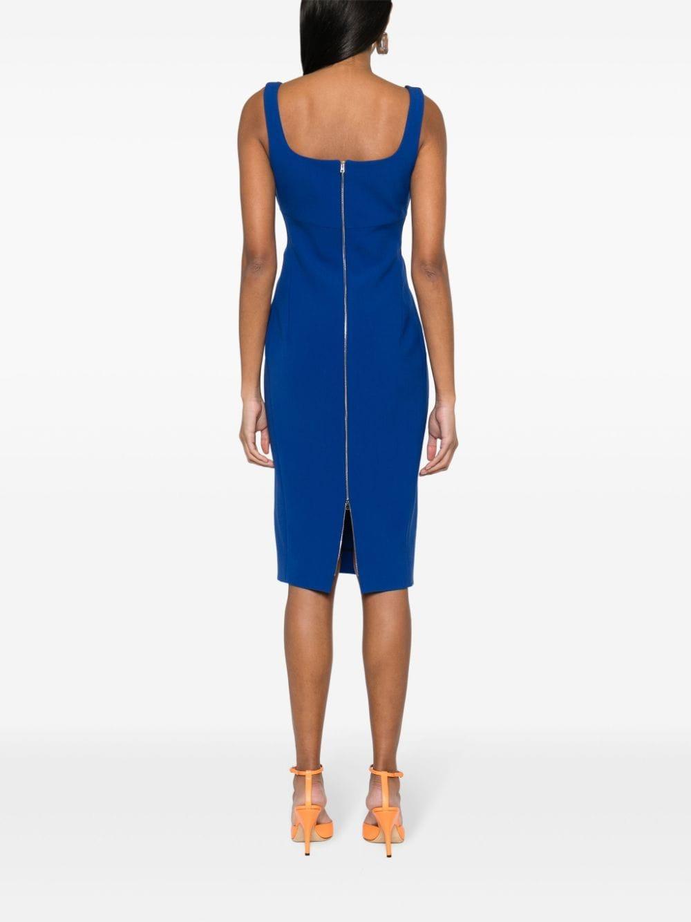 Sleeveless Fitted Dress In Blue Product Image