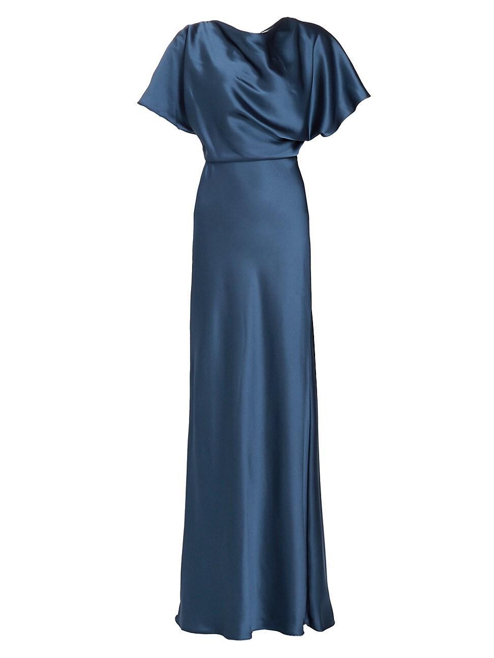 Womens Draped Satin Gown Product Image