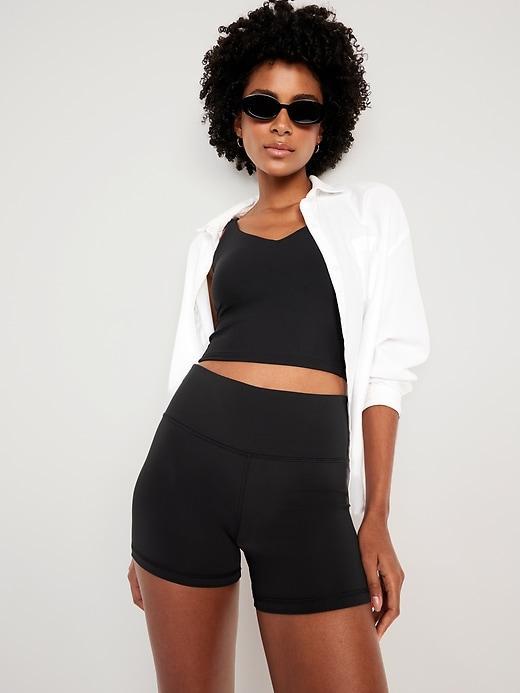 High-Waisted PowerSoft Biker Shorts -- 4-inch inseam Product Image