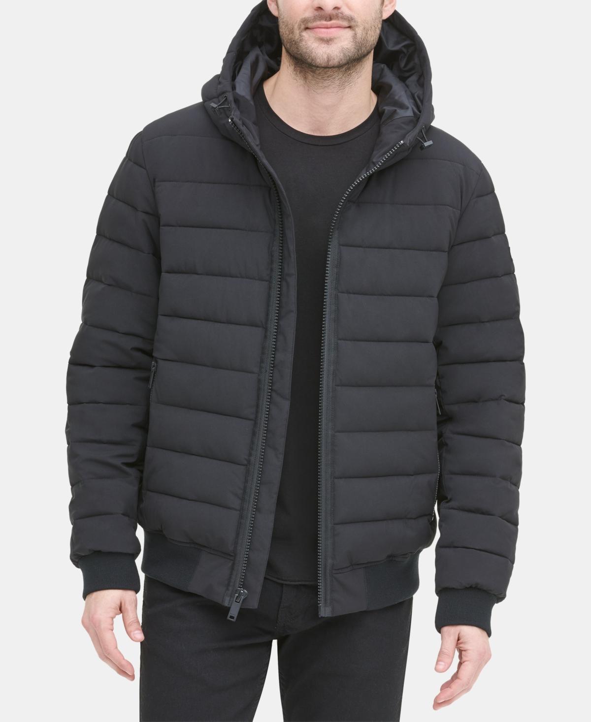 Dkny Mens Quilted Hooded Bomber Jacket Product Image