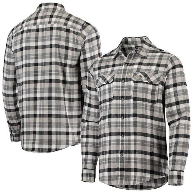 Mens Antigua /Gray Minnesota Vikings Ease Flannel Long Sleeve Button-Up Shirt Product Image