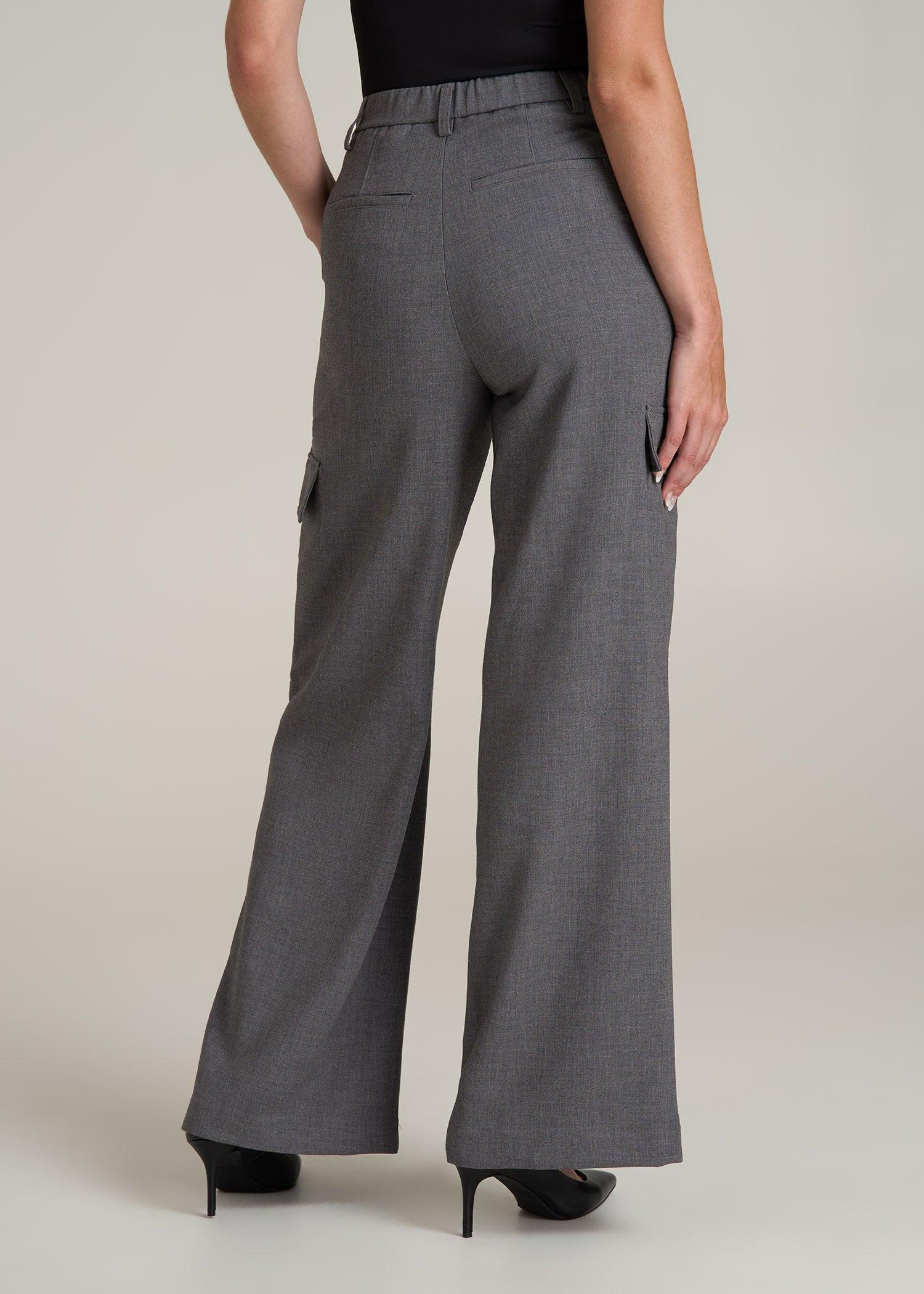 Cargo Wide Leg Dress Pant Women's in Graphic Charcoal Product Image