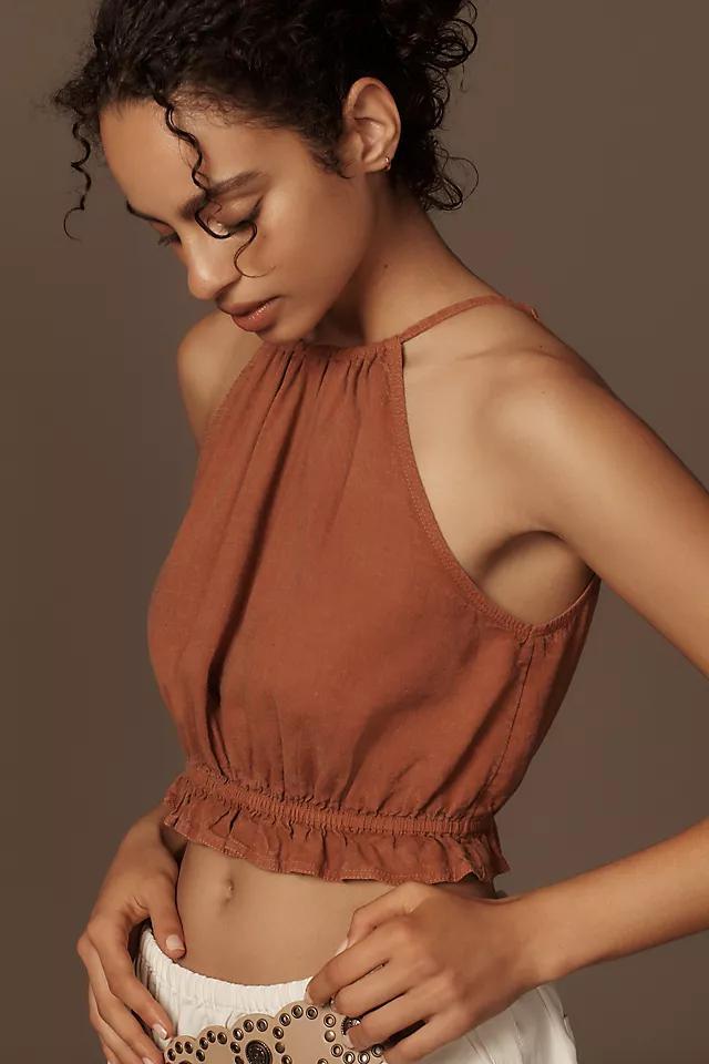 Pilcro Cropped Linen Halter Top Product Image