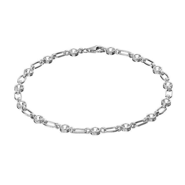 Kristen Kesho Sterling Silver Lab-Created White Sapphire Tennis Bracelet, Womens Product Image