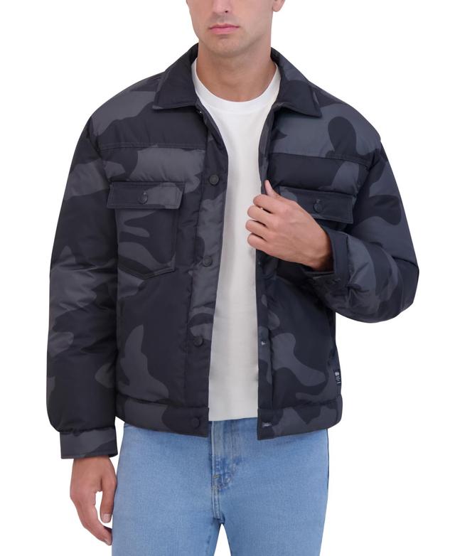 Hudson Mens Vintage Inspired Puffer Trucker Jacket Product Image