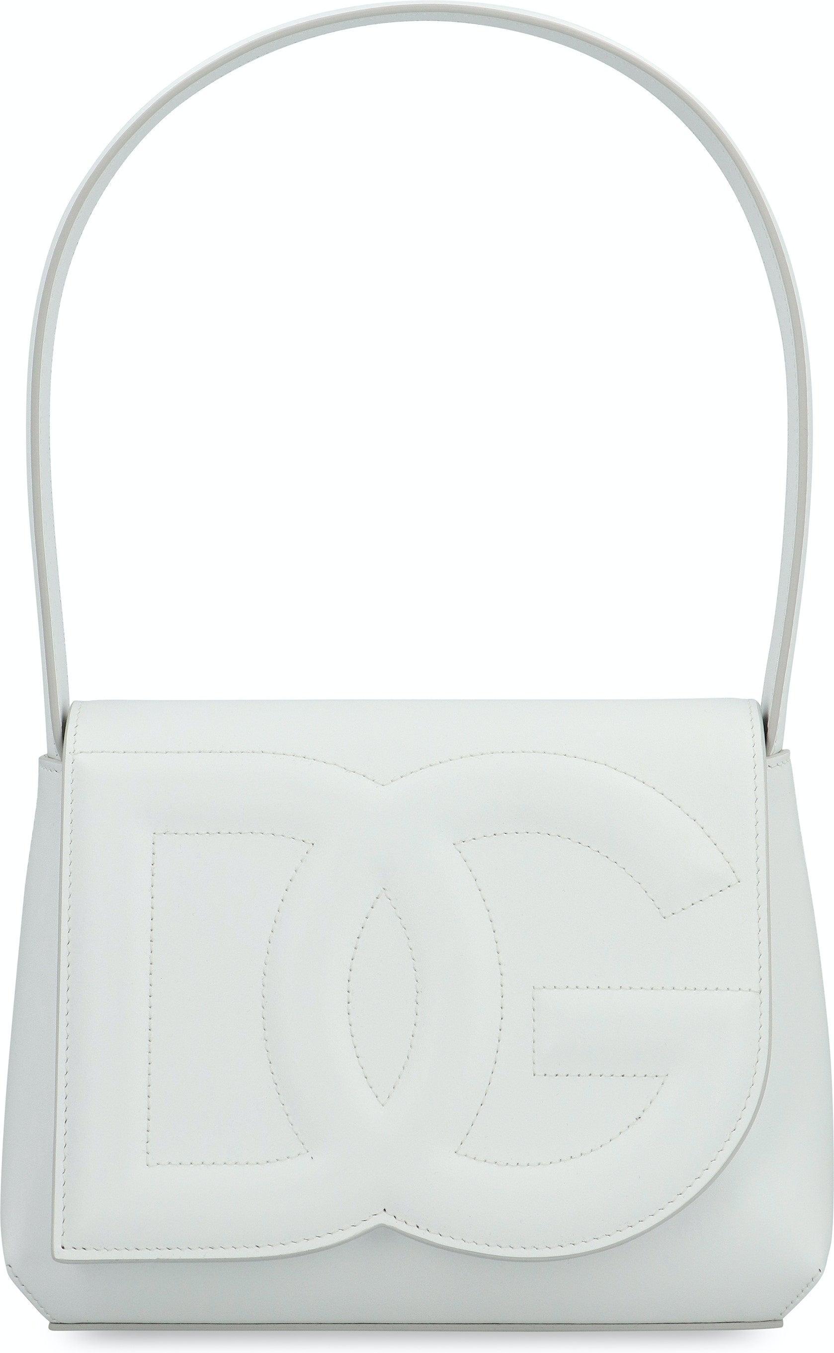 Women's Dg Logo Leather Shoulder Bag In White Product Image