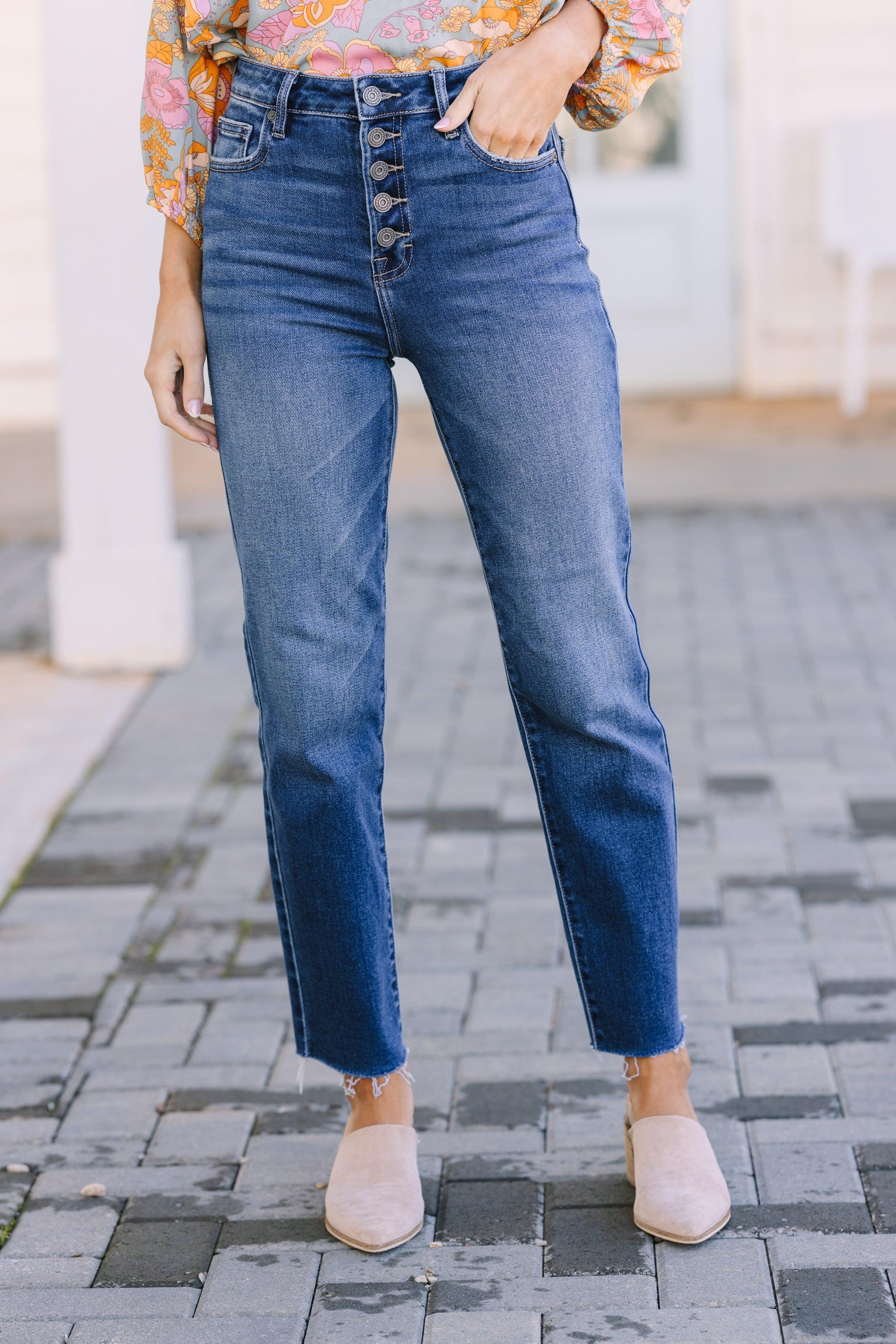 Hidden Jeans: Take A Stand Dark Wash Straight Leg Jeans Female Product Image