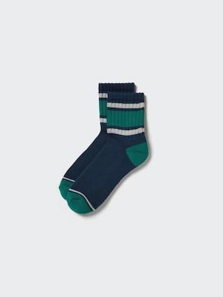 Mens Pattern Lined Half Socks with Deodorizing Blue US8-US11 UNIQLO US Product Image