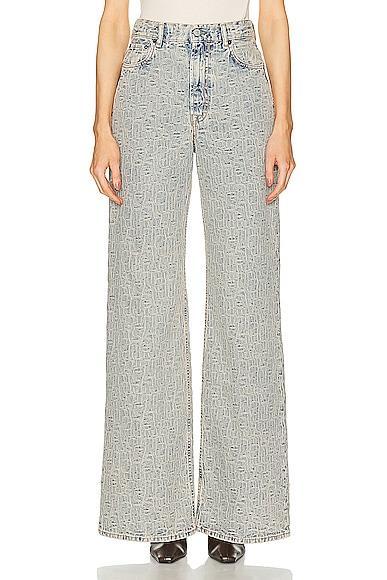 Acne Studios Monogram Wide Leg in Blue Product Image