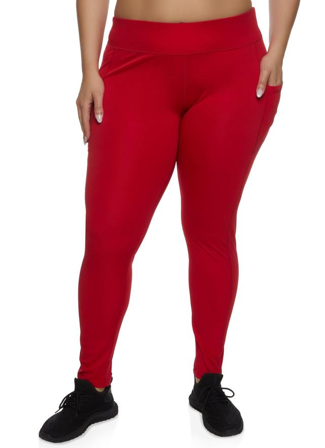 Womens Plus Size Decorative Stitch Side Pocket Leggings Product Image