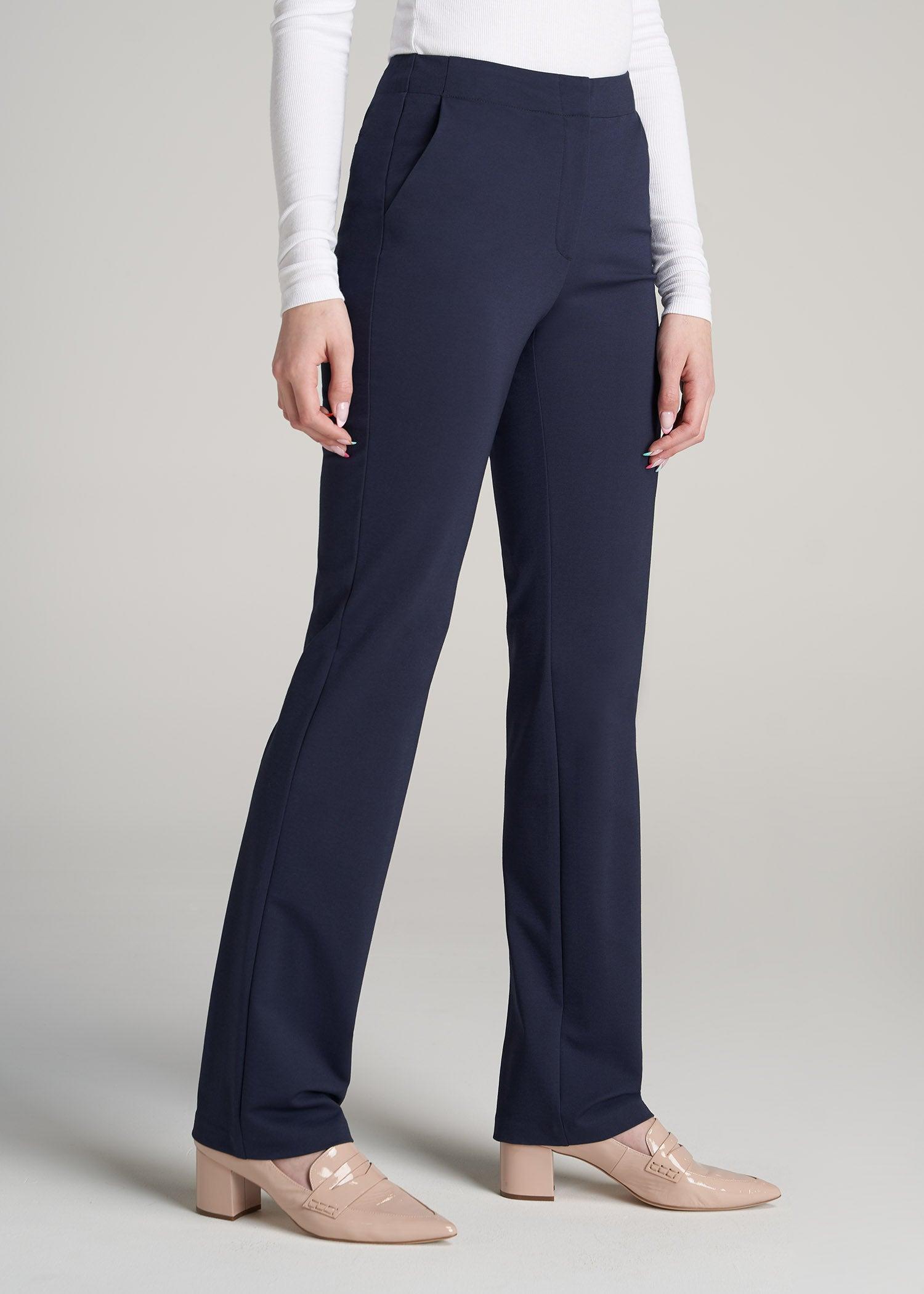 Slim Straight Leg Dress Pants for Tall Women in Navy Female Product Image