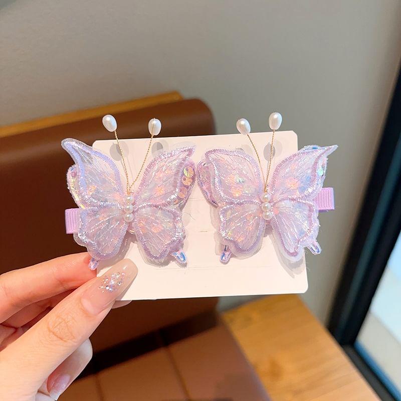 Mesh Butterfly Hair Clip Set Product Image