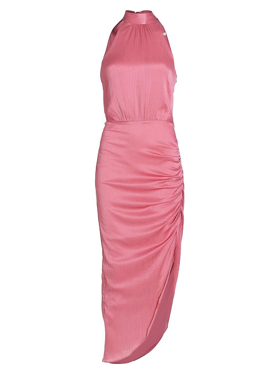 Womens Gabriella Ruched Halter Midi-Dress Product Image