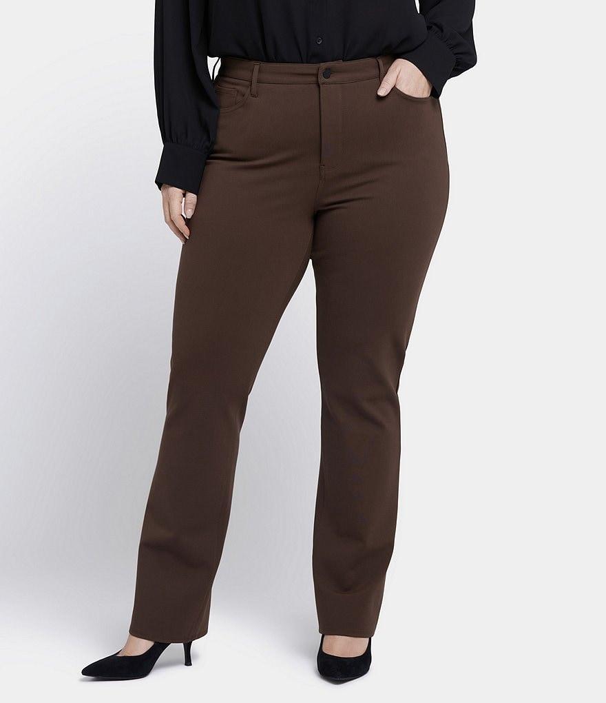 NYDJ Plus Size Marilyn 5-Pocket Straight Leg Stretch Ponte Pants Product Image