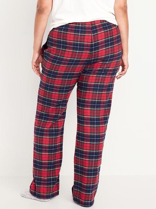 Mid-Rise Flannel Pajama Pants for Women Product Image