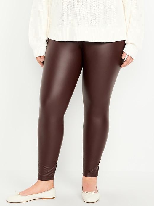 High-Waisted Faux Leather Leggings Product Image