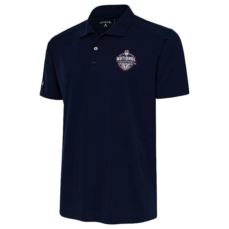 Mens Antigua UConn Huskies 2023 NCAA Mens Basketball National Champions Shield Tribute Polo Blue Product Image