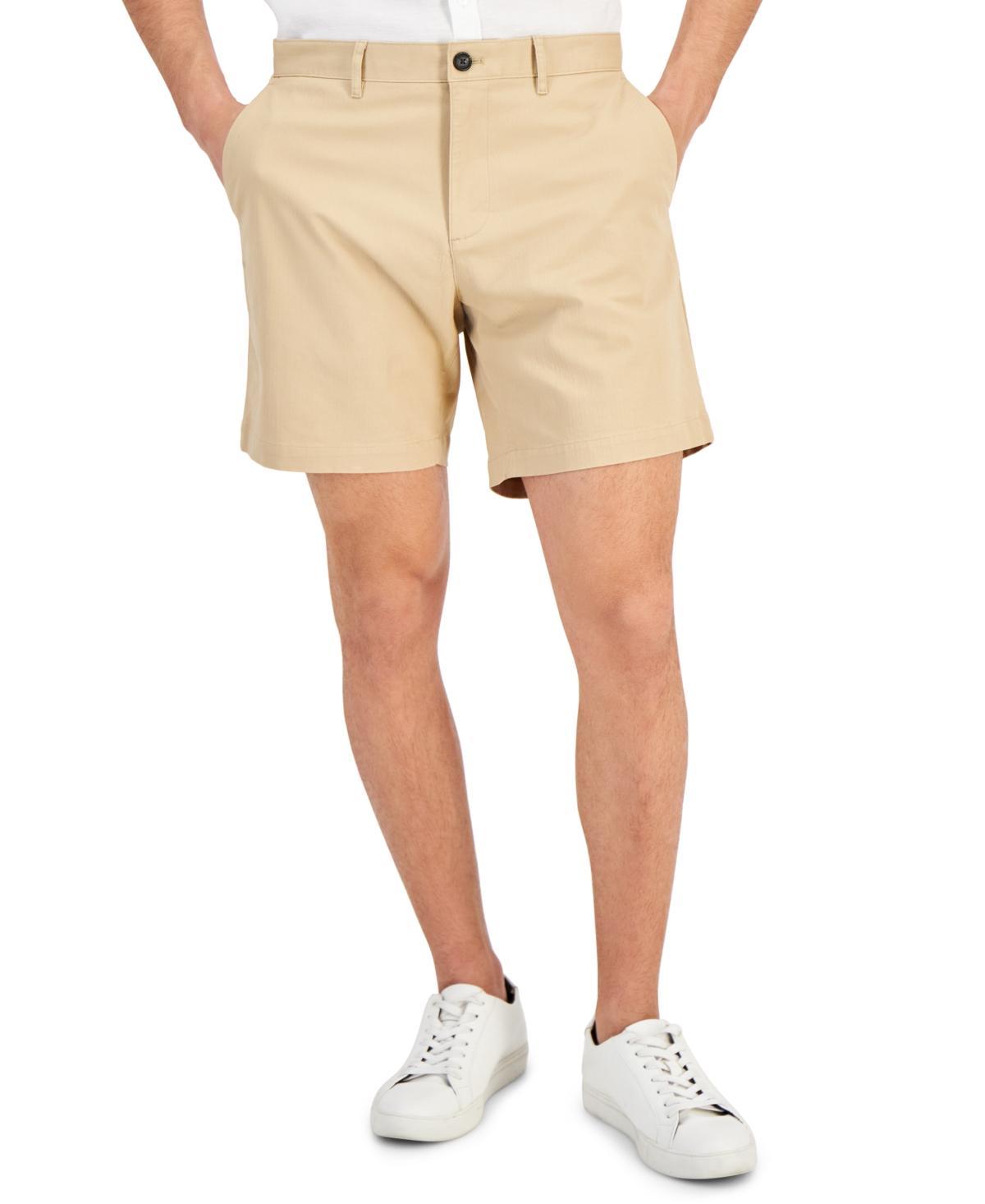 Michael Kors Mens Slim-Fit Stretch Herringbone Twill 7 Shorts Product Image