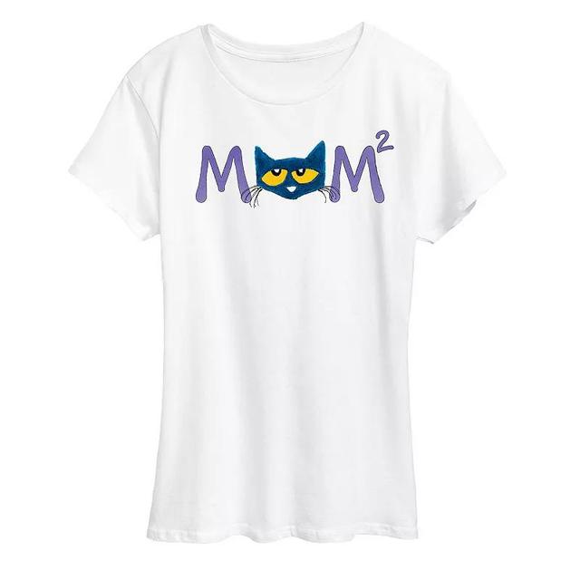 Womens Pete the Cat Face Mom Squared Graphic Tee Product Image