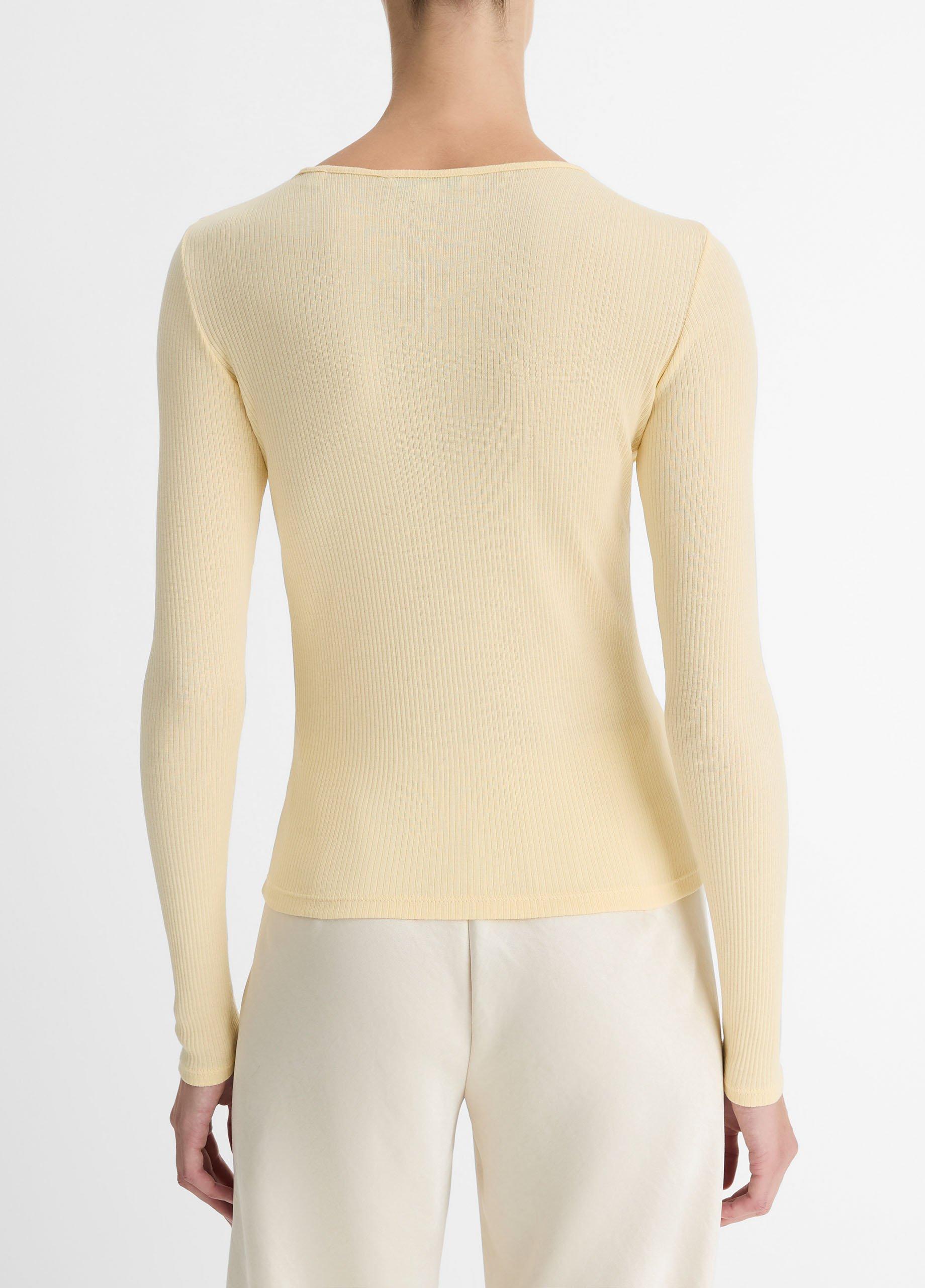 Ribbed Pima Cotton Long-Sleeve T-Shirt Product Image