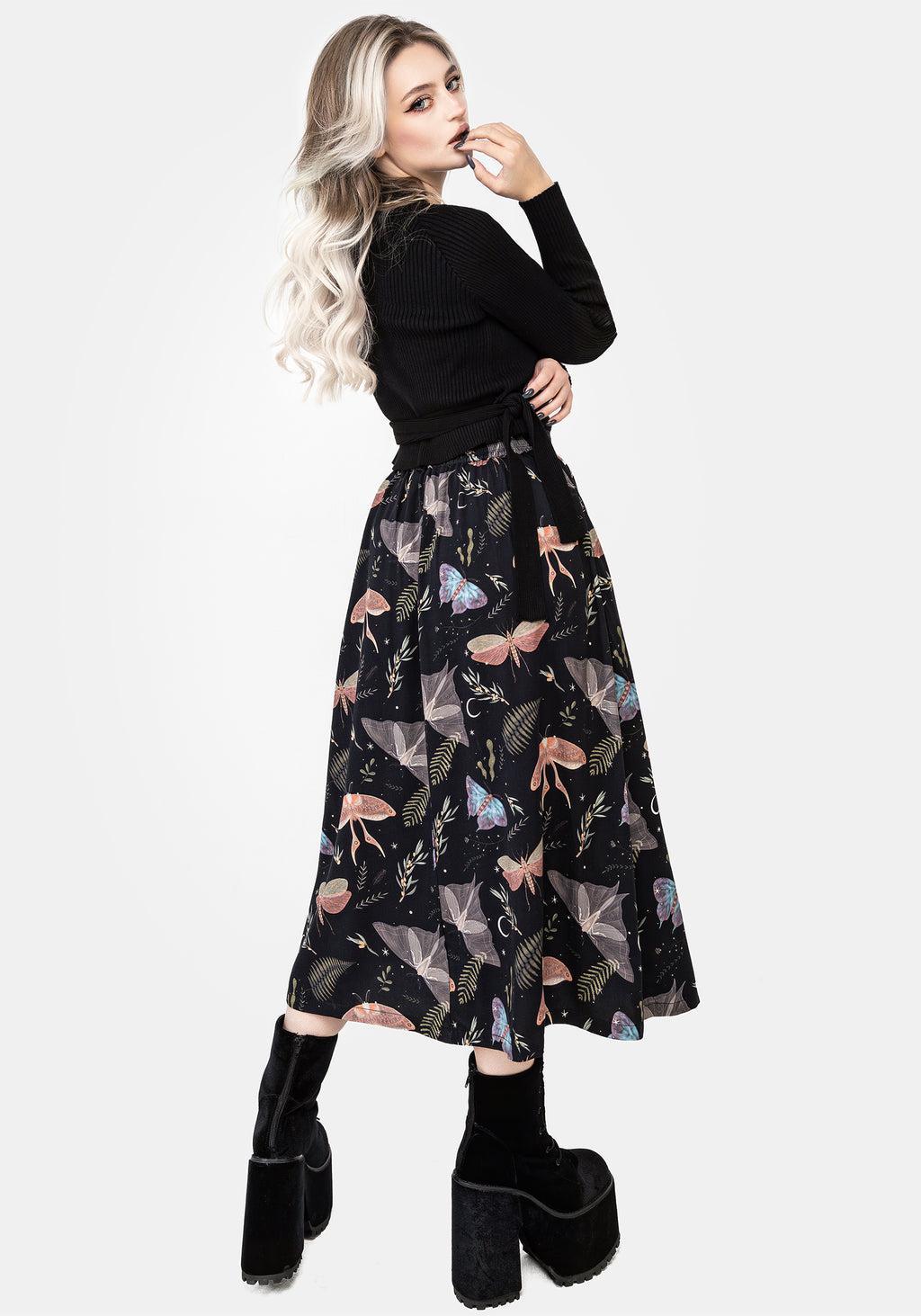 Nightmoth Button Up Midi Skirt Product Image