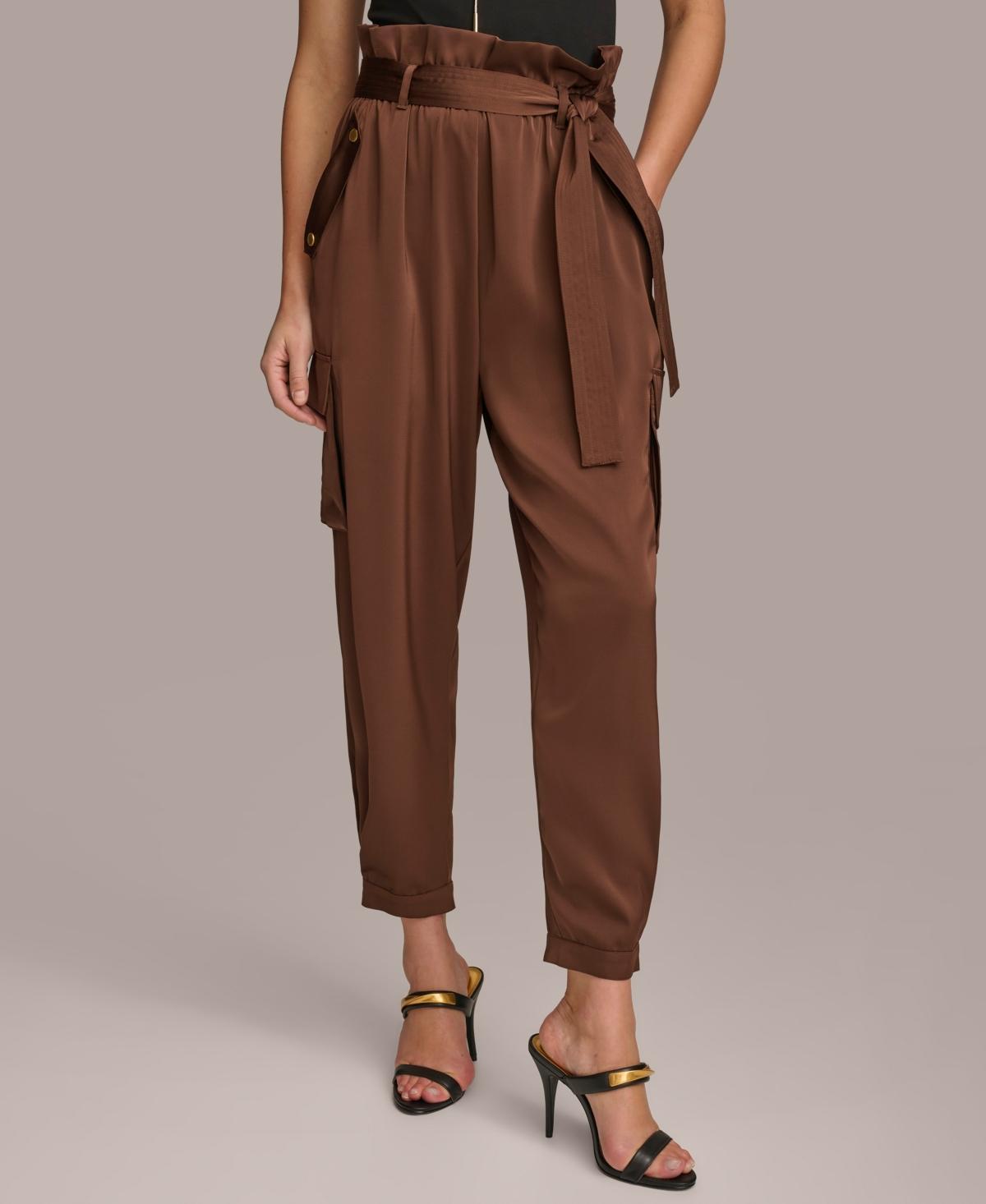 Donna Karan Womens Tie-Waist Cargo Pants Product Image