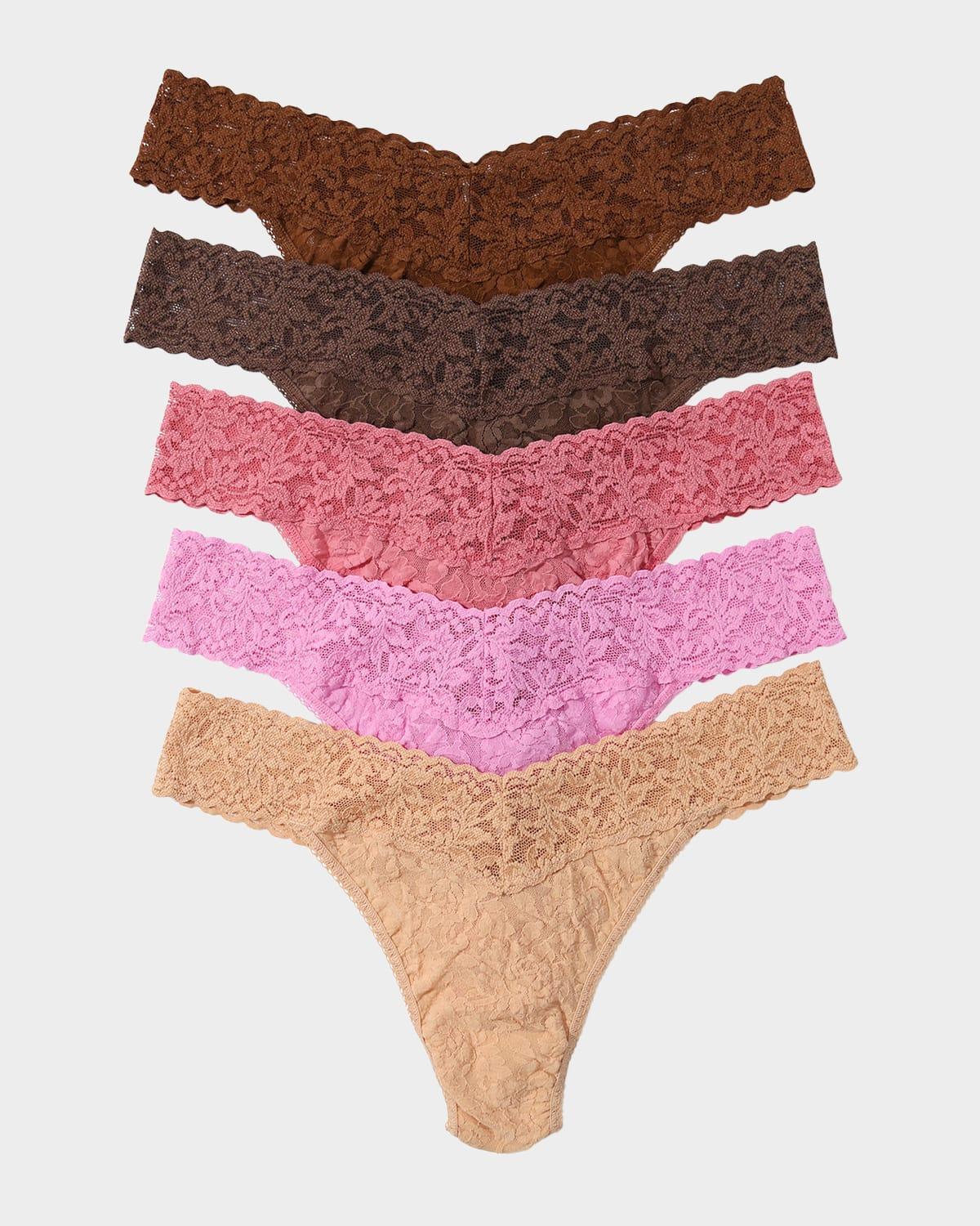 Hanky Panky Assorted 5-Pack Lace Original Rise Thongs Product Image