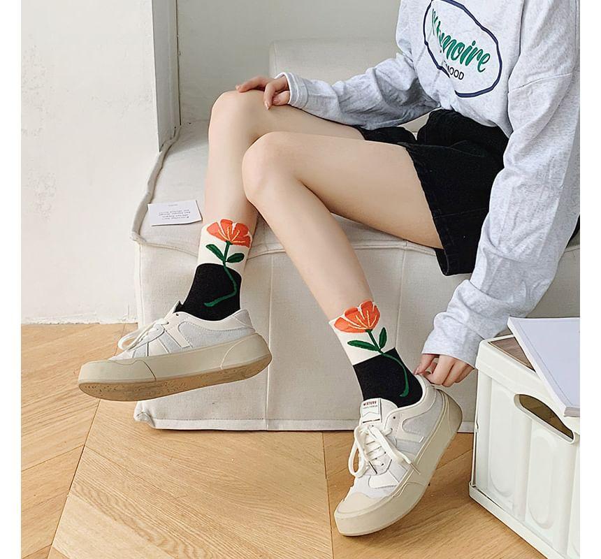 Floral Print Socks Product Image