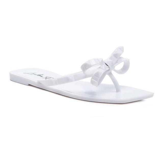 London Rag Womens Retta Bow Thong Slide Sandals Product Image