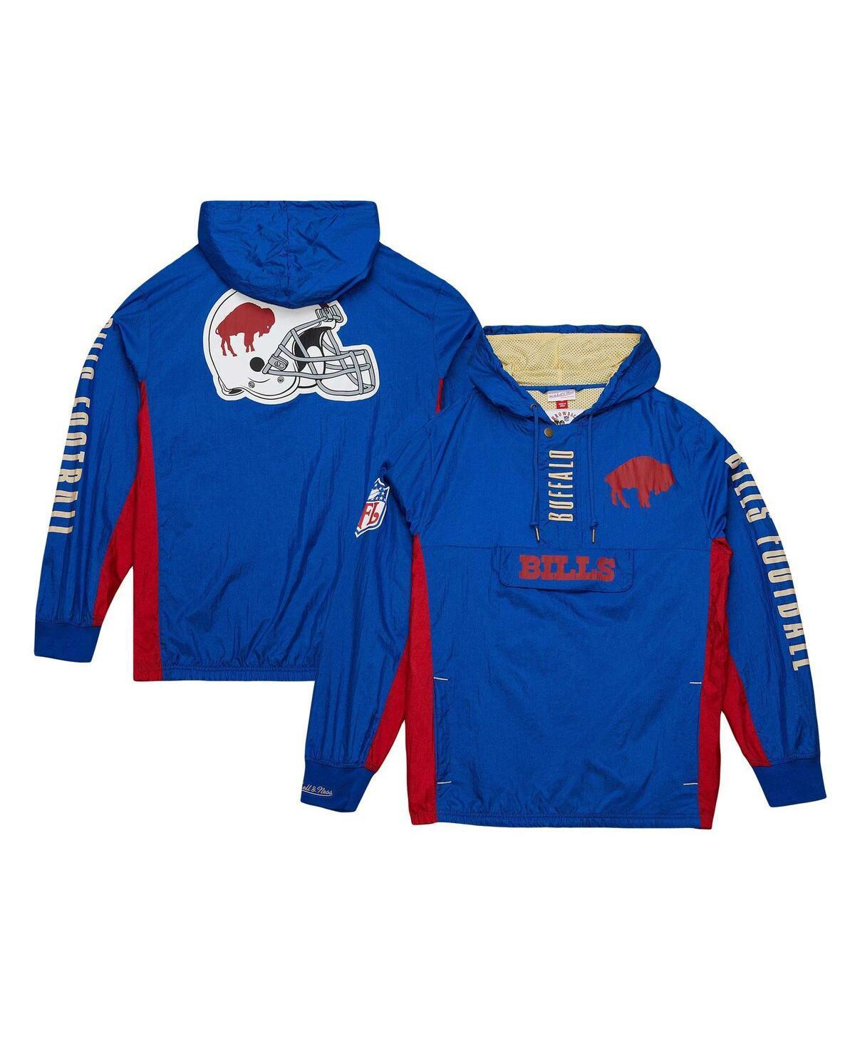 Mens Mitchell & Ness Royal Distressed Buffalo Bills Team Og 2.0 Anorak Vintage-Like Logo Quarter-Zip Windbreaker Jacket Product Image